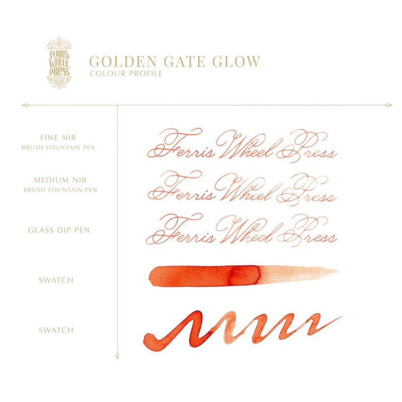 Ferris Wheel Press Fountain Pen Ink 38ml - Golden Gate Glow image number 2